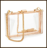 Clear Acrylic Crossbody Purse with Chain Shoulder