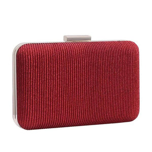 Striped Evening Clutch Bag with Chain Wedding Dinner Purse