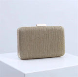 Striped Evening Clutch Bag with Chain Wedding Dinner Purse