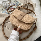 Winter Women's Shoulder Bag Weave Strap Saddle Armpit Bag