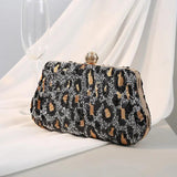 Vintage Leopard Print Evening Bag Handbag Makeup Phone Purse Clutch