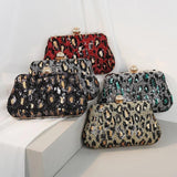 Vintage Leopard Print Evening Bag Handbag Makeup Phone Purse Clutch