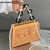 Marble Acrylic Evening Clutch Bag Vintage Messenger Handbag