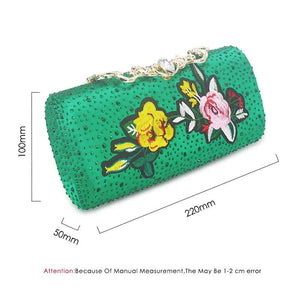 Flower Flap Wedding Bag With Chain Evening Handbag Phone Pocket
