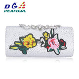 Flower Flap Wedding Bag With Chain Evening Handbag Phone Pocket