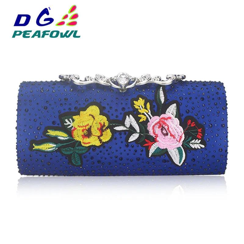 Flower Flap Wedding Bag With Chain Evening Handbag Phone Pocket