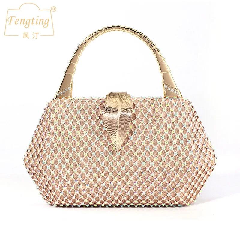 Bling Mesh Rhinestone Clutch Party Purse Chain Shoulder Bag Evening Bag B486