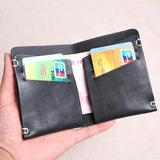 Vintage Hand-Stitched Leather Men's Small Wallet
