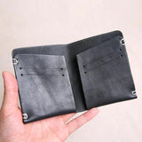 Vintage Hand-Stitched Leather Men's Small Wallet