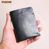 Vintage Hand-Stitched Leather Men's Small Wallet