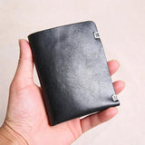 Vintage Hand-Stitched Leather Men's Small Wallet