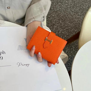 JCCS Leather Wallet Men Women Short Purse Money Bag Pocket Ladies