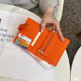 JCCS Leather Wallet Men Women Short Purse Money Bag Pocket Ladies