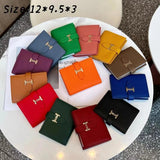 JCCS Leather Wallet Men Women Short Purse Money Bag Pocket Ladies