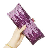 Chaliwini PINK Clutch Bags Crystal Rhinestone Evening Bags Long Wedding
