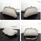 Diamonds Chain Evening Bag Silver Wedding Bags For Bride Women