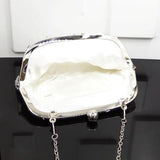 Diamonds Chain Evening Bag Silver Wedding Bags For Bride Women