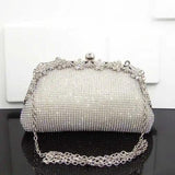 Diamonds Chain Evening Bag Silver Wedding Bags For Bride Women