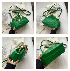 Solid Weaving Crossbody Bags Lady Shoulder Bag