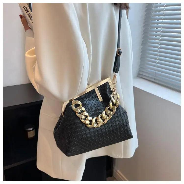 Solid Weaving Crossbody Bags Lady Shoulder Bag