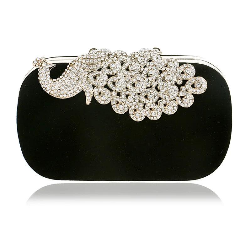 Diamond Peacock Clutch Bag for Wedding Party