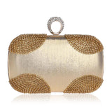 Bridal Small Cluth With Chain Shoulder Handbag Diamonds Evening Bag