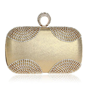 Bridal Small Cluth With Chain Shoulder Handbag Diamonds Evening Bag