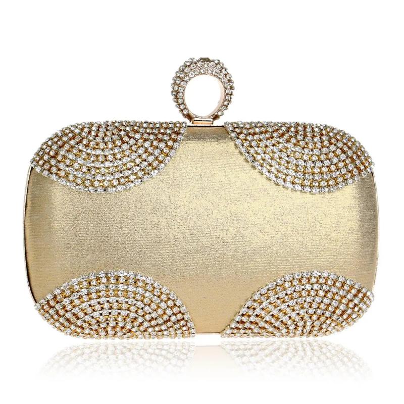 Bridal Small Cluth With Chain Shoulder Handbag Diamonds Evening Bag