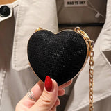 Heart Shape Evening Clutch Chain Shoulder Bags Mini Handbags