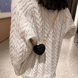 Heart Shape Evening Clutch Chain Shoulder Bags Mini Handbags