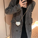 Heart Shape Evening Clutch Chain Shoulder Bags Mini Handbags