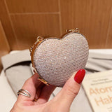 Heart Shape Evening Clutch Chain Shoulder Bags Mini Handbags