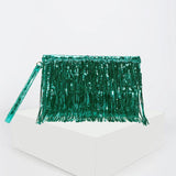 Sequins Evening Clutch Bag Tassel Small Handbag Party Bag Women Purse Wallet