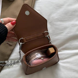 Pink Orange Mini Handbag with Chain Crossbody Strap