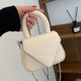 Pink Orange Mini Handbag with Chain Crossbody Strap