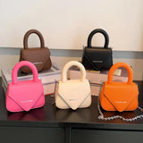 Pink Orange Mini Handbag with Chain Crossbody Strap