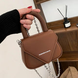 Pink Orange Mini Handbag with Chain Crossbody Strap