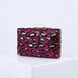 Leopard Sequin Wallet Clutch Purse Shoulder Bag