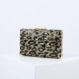 Leopard Sequin Wallet Clutch Purse Shoulder Bag