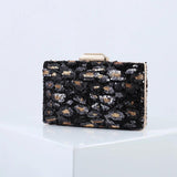 Leopard Sequin Wallet Clutch Purse Shoulder Bag