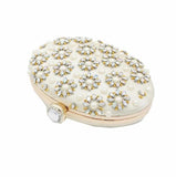 Women Diamond Flowers Clutch Bags Silk Single Side Mini Egg S