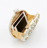 Women Diamond Flowers Clutch Bags Silk Single Side Mini Egg S
