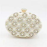 Women Diamond Flowers Clutch Bags Silk Single Side Mini Egg S