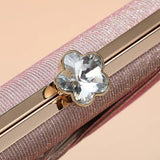 Crystal Flower Clutch Bag Bow Women's Handbags Wedding Party Purse 4 Colors