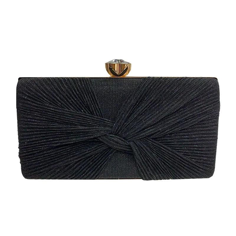 Crystal Flower Clutch Bag Bow Women's Handbags Wedding Party Purse 4 Colors