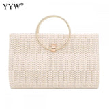 Tassel Handbag Women Wedding Party Clutch Bags Chain Circular Ring Bolsa Feminin