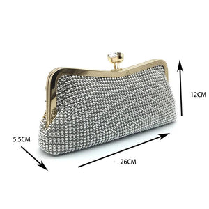 Diamonds Handbag Evening Bags Wedding Party Clutch Purse Silver