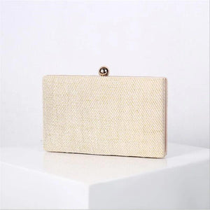 Striped Evening Clutch Bag with Chain Wedding Party Shoulder Bag