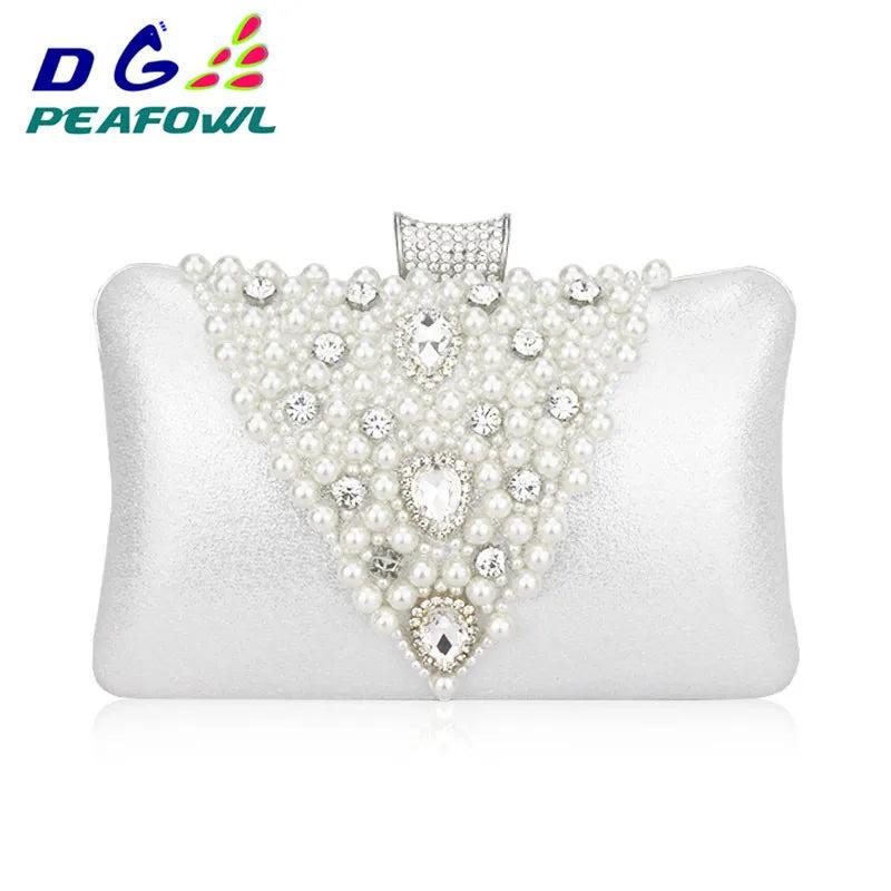 Beaded Purses Wedding Wallet Beige Evening Clutch Bags