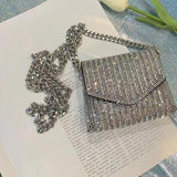 Rhine-drill Chain Small Square Bag Single Shoulder Oblique Cross Envelope Packag